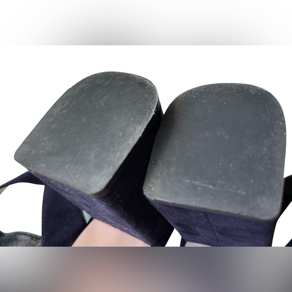 Prada Blue Suede Criss Cross Platform Sandal - Picture 7 of 10